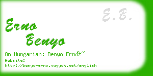 erno benyo business card